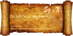 Szlávik Norbert névjegykártya